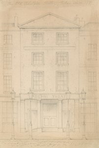 Originale Bleistiftskizze des Adelphi Theaters, London, von Thomas H Shepherd von Thomas Hosmer Shepherd