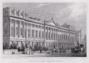 Teil des Queen Square, Bath von Thomas Hosmer Shepherd