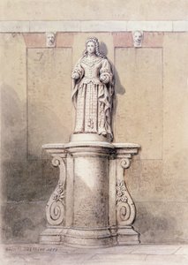 Statue von Königin Anne am Ostende des Queen Square, 1851 von Thomas Hosmer Shepherd