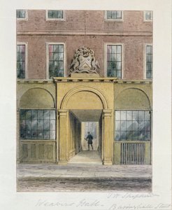 Der Eingang zur Weavers Hall, 1854 von Thomas Hosmer Shepherd