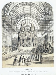 Der nubische Hof im Kristallpalast in Sydenham, ca. 1851-1855 von Thomas Hosmer Shepherd