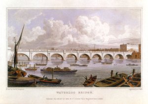 Waterloo-Brücke, London, über die Themse, 1817 von Thomas Hosmer Shepherd
