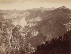 Yosemite-Tal von oben / Yowiye und Piwyack. Vernal und Nevada Fall. Yosemite-Tal vom Glacier Point von Thomas Houseworth and Company