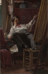 Selbstporträt des Künstlers in seinem Atelier von Thomas Hovenden
