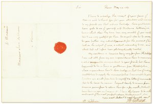 Autographenbrief als US-Botschafter in Frankreich, an Giovanni Fabbroni, Paris, 24. Mai 1789 von Thomas Jefferson