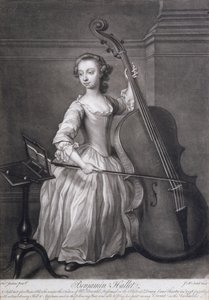Porträt von Benjamin Hallet, der Violoncello spielt, graviert von James McArdell, ca. 1749 von Thomas Jenkins