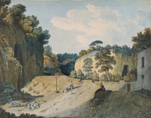 Eine Straße in einer Schlucht bei Neapel von Thomas Jones