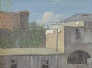Gebäude in Neapel mit der Nordostseite des Castel Nuovo von Thomas Jones