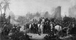 Die Befreiung von Lucknow und das triumphale Treffen von Havelock, Outram und Sir Colin Campbell, aus 