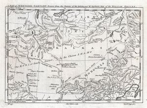 Eine Karte von Westtartarei, gezeichnet nach der Vermessung der Jesuiten und Mr. Kyrillows Karte des Russischen Reiches