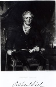 Porträt von Sir Robert Peel (1788-1850), graviert von H. Robinson