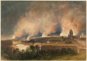 Bristol gesehen von Pile Hill, in der Nacht des 30. Oktober von Thomas Leeson the Elder Rowbotham