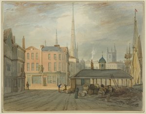 Nordostende der King Street, zeigt den walisischen Markt von Thomas Leeson the Elder Rowbotham