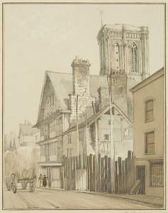 Temple Street, mit Blick auf den Turm der Temple Church von Thomas Leeson the Elder Rowbotham