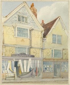Zwei alte Häuser auf der Nordseite der Castle Street von Thomas Leeson the Elder Rowbotham