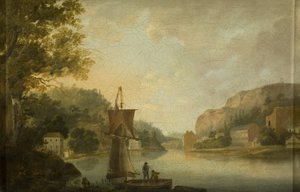 Blick auf den Avon und Hotwells mit den Fundamenten für Windsor Terrace
