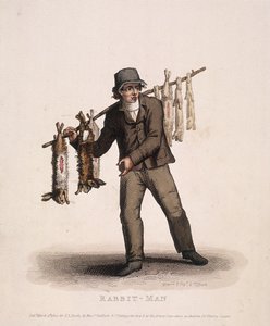 Kaninchenverkäufer mit einem Stock voller Kaninchen, 1820 von Thomas Lord Busby
