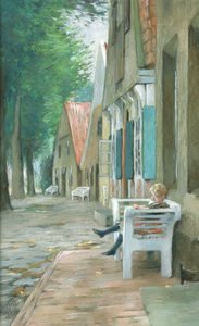 Straße in Altenbruch, 1893 (Pastell auf Papier) von Thomas Ludwig Herbst