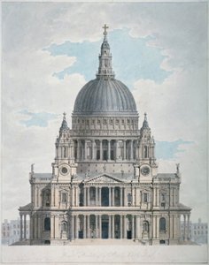 Westfassade der St. Pauls Kathedrale, City of London, 1780 von Thomas Malton II