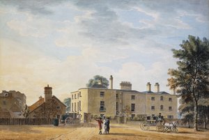 Figuren vor einem eleganten Landhaus von Thomas Malton Jnr.