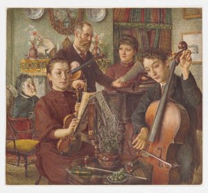 Gruppenporträt von Alfred Rooke und seiner Familie in ihrem Haus in Mount Park, Ealing