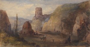 Felsige Landschaft mit Festung von Thomas Miles Richardson Sr.