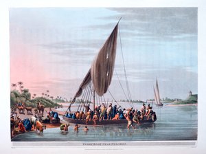 Fährboot in der Nähe von Nedssili, 1801 von Thomas Milton