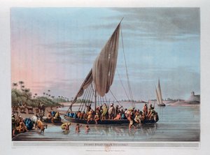 Fähre in der Nähe von Nedssili, Ägypten, 1801