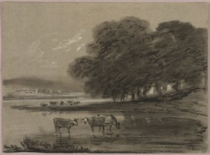 Landschaft mit Kühen von Thomas Monro