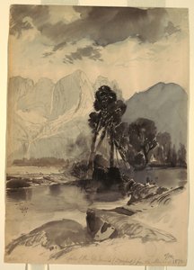 Zeichnung, Wasserfälle von Yosemite, 1872