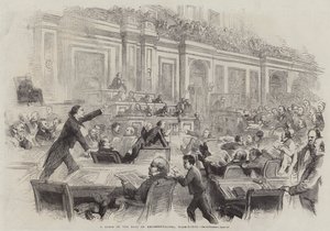 Eine Szene in der Halle der Repräsentanten, Washington von Thomas Nast