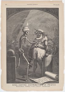 König Tods Verteilung der Preise. Bacchus nimmt den ersten Preis. von Thomas Nast