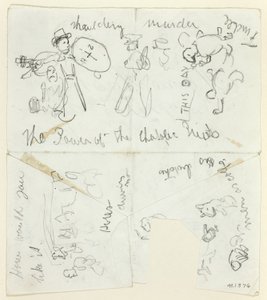 Blatt mit Skizzen: Die Macht der katholischen Priester (recto); Blatt mit Skizzen (verso)