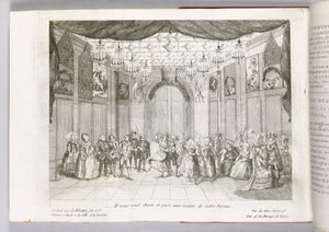"Il vous rend chaste et pure aux mains de votre Epoux", Illustration aus "Die Hochzeit des Figaro" von Pierre Augustin Caron de Beaumarchais, 1784 von Thomas Naudet