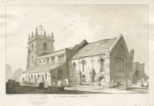 Audley Kirche (Sepia-Zeichnung) von Thomas Peploe Wood