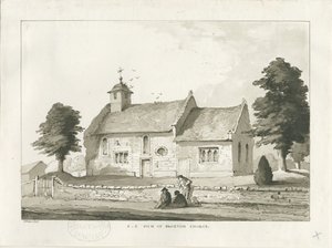 Blurton Kirche: Sepia-Zeichnung von Thomas Peploe Wood