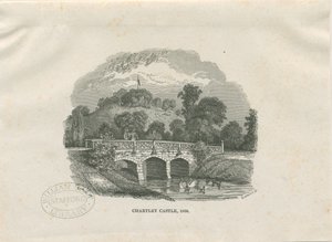 Chartley Castle [Halle]: Holzschnitt (vignettierte) von Thomas Peploe Wood