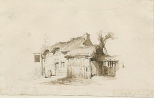 Fradswell - Cottage auf der Heide: Bleistift- und Waschzeichnung
