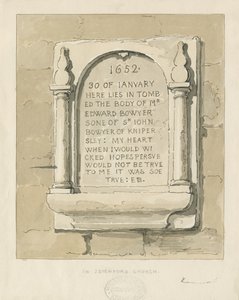 Seighford Kirche - Steintafel für Edward Bowyer von Thomas Peploe Wood