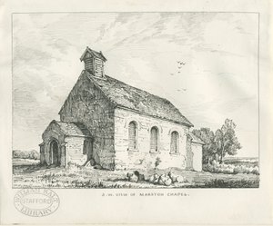 Stafford - Marston Kapelle: Feder- und Tintenzeichnung von Thomas Peploe Wood