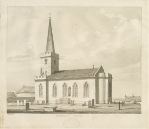 Whittington Kirche: Sepia-Zeichnung