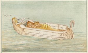 Danae und Perseus (Farblithografie) von Thomas Ralph Spence