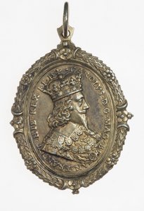 Unterstützerabzeichen von Karl I. und Henrietta Maria, um 1649 von Thomas Rawlins