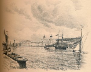 Greenwich Palace vom Fluss aus, 1902