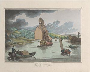 Fowey, Cornwall, aus Skizzen aus der Natur, 1822. Schöpfer: Thomas Rowlandson, Joseph Constantine Stadler