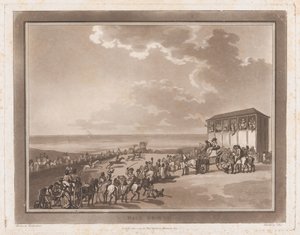 Rennbahn Ein Ausflug nach Brighthelmstone, 1. Juni 1790. Schöpfer: Thomas Rowlandson, Samuel Alken