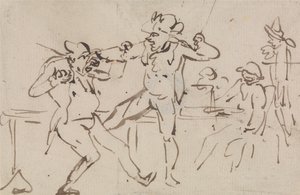 Ein ertappter Betrüger beim Verstecken von Karten (eine Studie) von Thomas Rowlandson