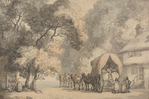 Ein Fuhrmannswagen vor einem Gasthaus, ca. 1785-90 von Thomas Rowlandson