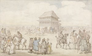Ein überfülltes Rennmeeting, ca. 1805-10 von Thomas Rowlandson