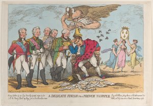 Ein zarter Abschluss für einen französischen Usurpator, 20. April 1814 von Thomas Rowlandson